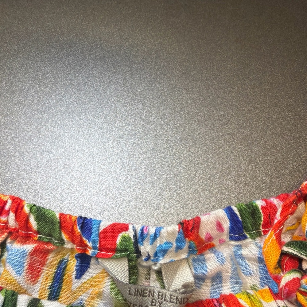 Linen Blend By Hester & Orchard Size L Cotton Linen Colorful Floral Blouse - Picture 4 of 7